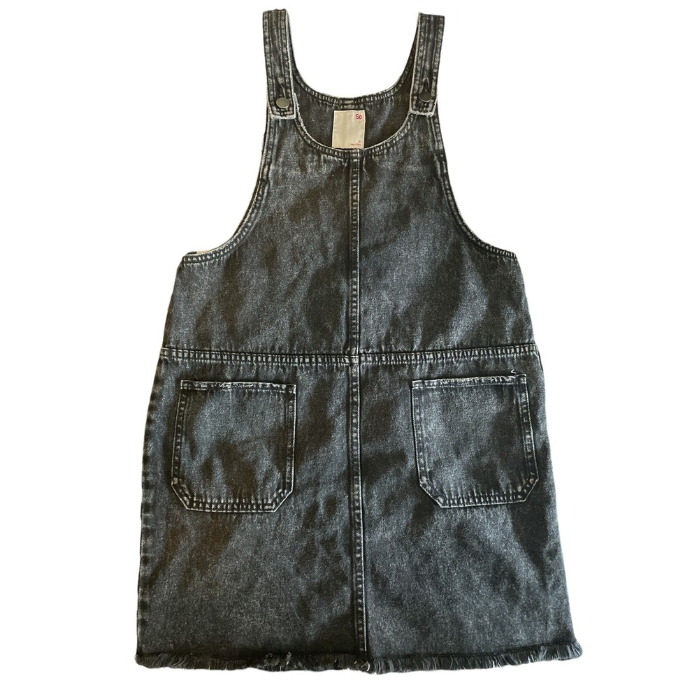 SO Brand Jumper Skirt Black Denim with Pockets Juniors Size Small Grunge Witchy